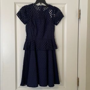 Banana republic dress navy blue ruffle accent